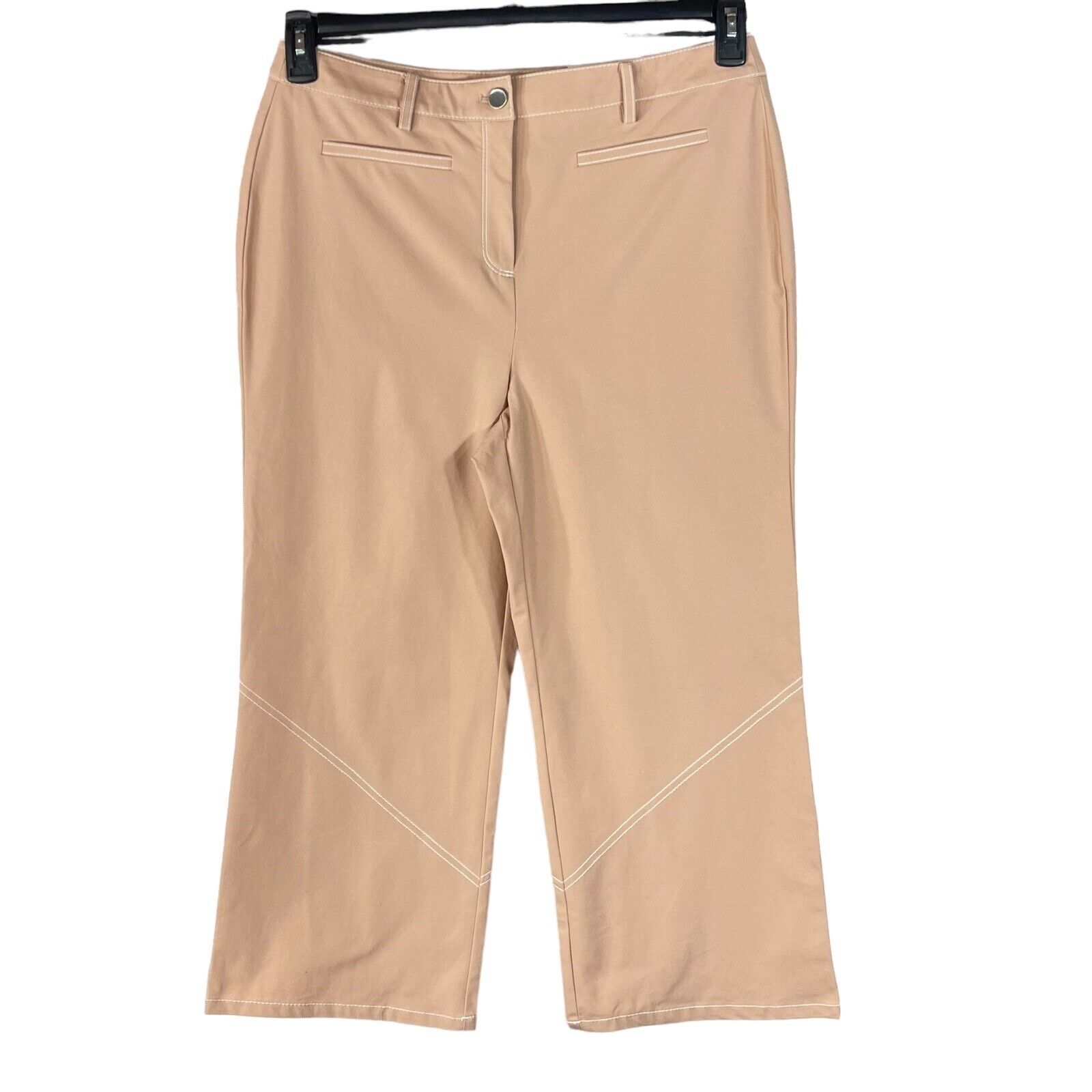 Alfani Petite Sz 0p Straight Ankle Pants Stretch Hi-Rise Zip-Fly Clay Pink New